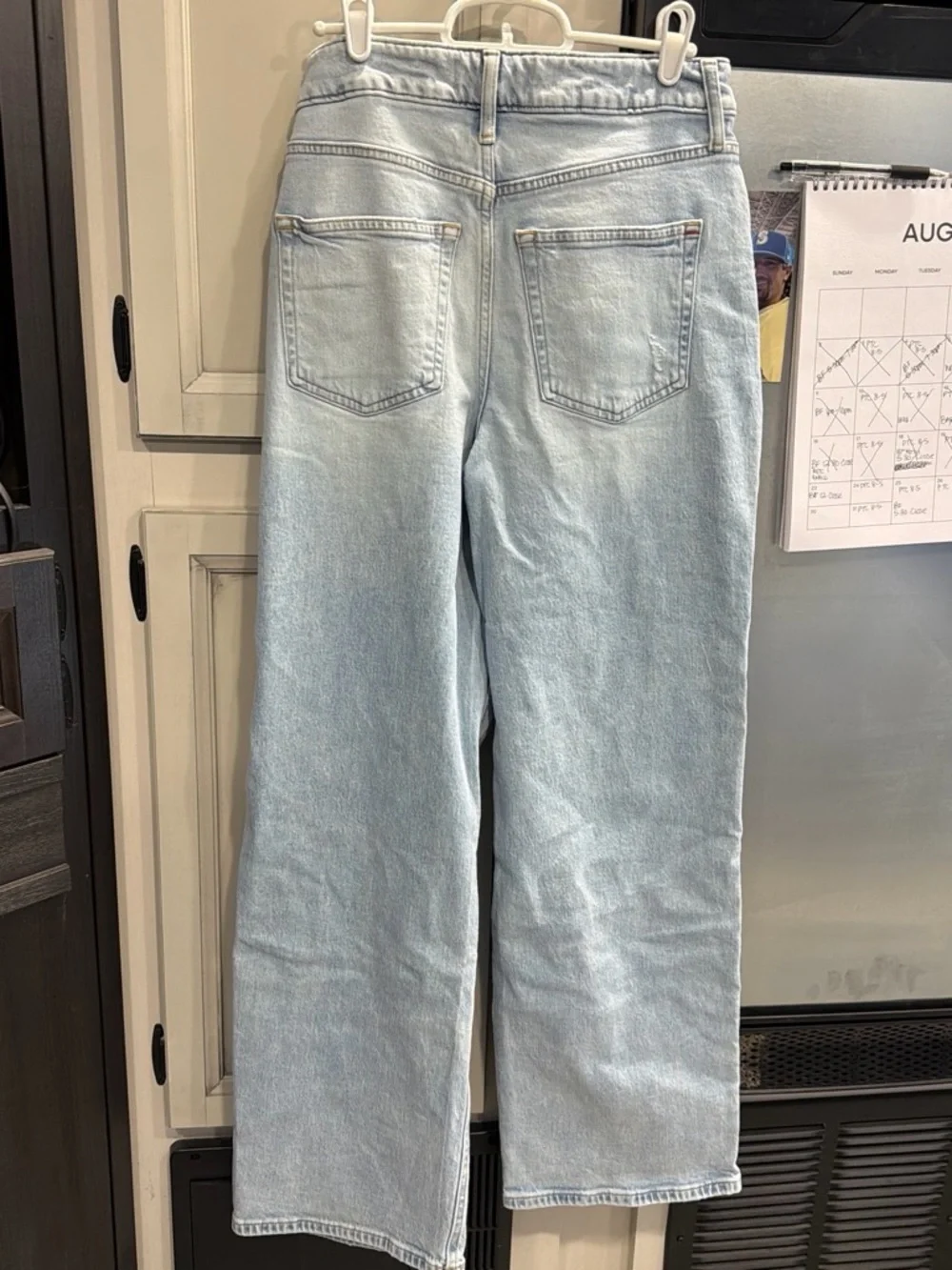 Light Wash Distressed Straight-Leg Women’s Jeans